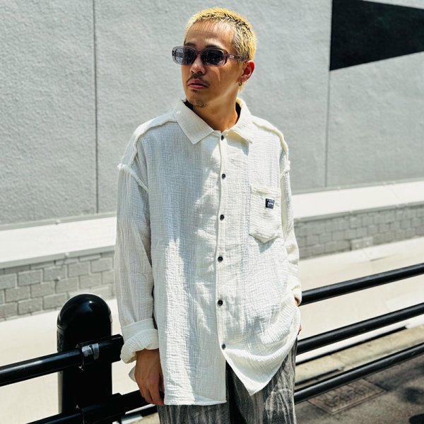 画像12: 【ラストLのみ】PeeTee. (ピーティー) “CUTOFF GAUZE L/S SHIRTS” (12)