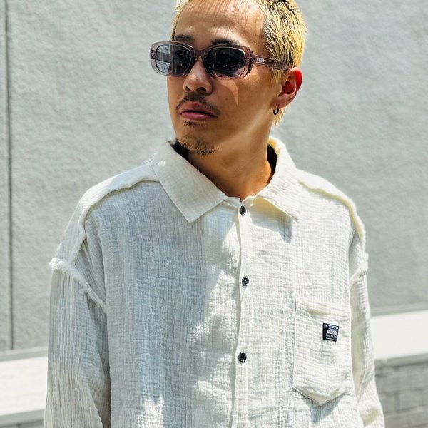 画像13: 【ラストLのみ】PeeTee. (ピーティー) “CUTOFF GAUZE L/S SHIRTS” (13)