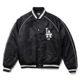 画像1: NEWERA（ニューエラ）“NYLON VARSITY JACKET ロサンゼルス・ドジャース ブラック” (1)