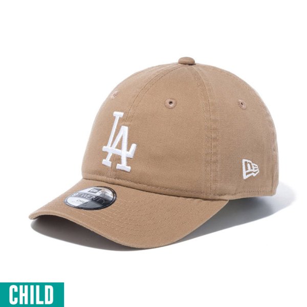 画像1: 【チャイルド】NEWERA（ニューエラ）“Child 9TWENTY ロサンゼルス・ドジャース カーキ × ホワイト” (1)