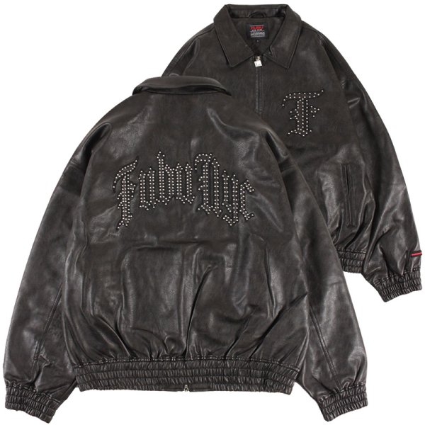 画像2: FUBU（フブ） “FAUX LEATHER STUDS PATCH JACKET” (2)