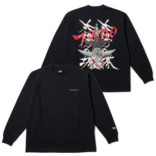 画像1: NEWERA（ニューエラ）“長袖 オーバーサイズド コットン Tシャツ TARO OKAMOTO 岡本太郎 太陽の塔 ブラック” (1)