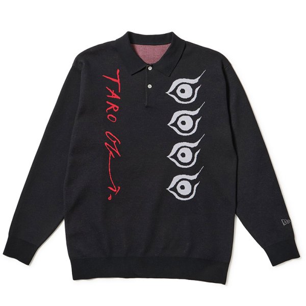 画像2: NEWERA（ニューエラ）“長袖 ニット ポロシャツ TARO OKAMOTO 岡本太郎 ブラック | ゴルフ” (2)