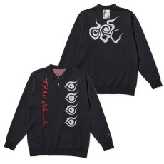画像1: NEWERA（ニューエラ）“長袖 ニット ポロシャツ TARO OKAMOTO 岡本太郎 ブラック | ゴルフ” (1)