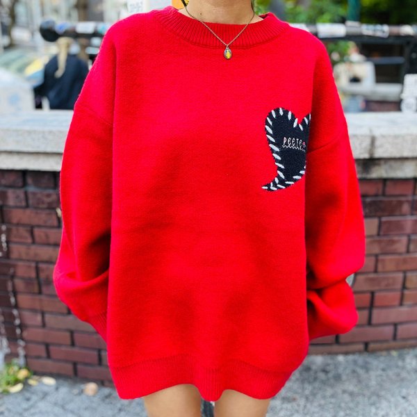 画像11: PeeTee. (ピーティー) “HEART STITCH LOOSE KNIT” (11)