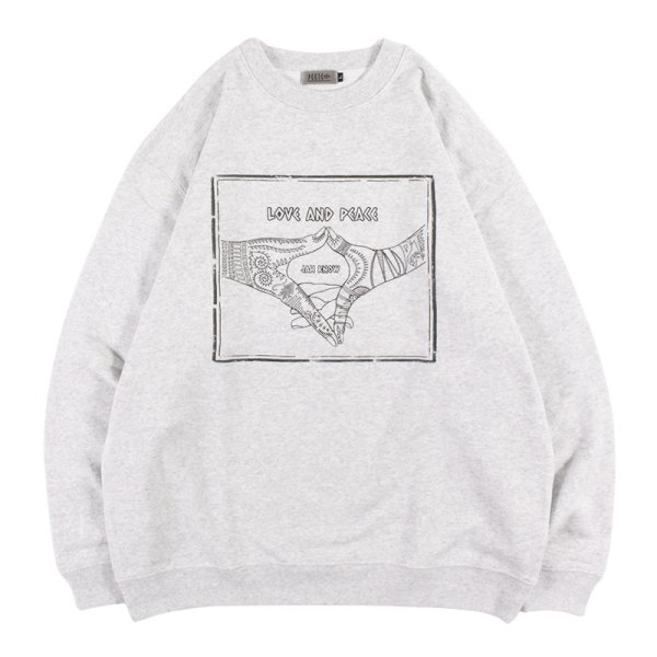 画像1: PeeTee. (ピーティー) “LOVE AND PEACE LIGHT CREW SWEAT” (1)