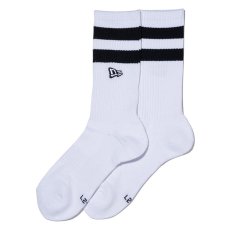 画像2: NEWERA（ニューエラ） “ソックス クルー 2ペア ライン フラッグロゴ エンブロイダリー ブラック/ブルー” (2)