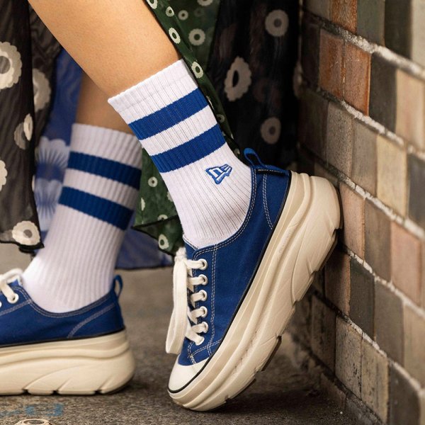 画像16: NEWERA（ニューエラ） “ソックス クルー 2ペア ライン フラッグロゴ エンブロイダリー ブラック/ブルー” (16)