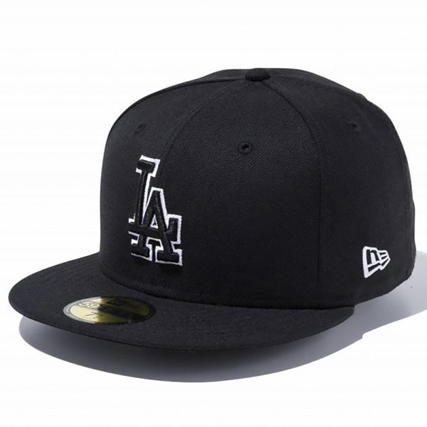 画像1: NEWERA（ニューエラ）“59FIFTY ロサンゼルス・ドジャース ブラック × ブラック ホワイトアウトライン” (1)