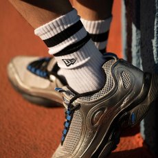 画像14: NEWERA（ニューエラ） “ソックス クルー 2ペア ライン フラッグロゴ エンブロイダリー ブラック/ブルー” (14)