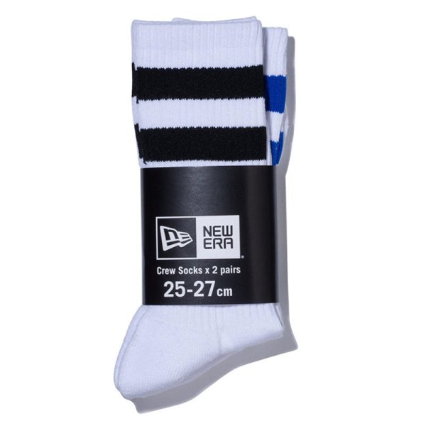 画像12: NEWERA（ニューエラ） “ソックス クルー 2ペア ライン フラッグロゴ エンブロイダリー ブラック/ブルー” (12)