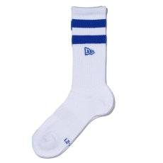 画像8: NEWERA（ニューエラ） “ソックス クルー 2ペア ライン フラッグロゴ エンブロイダリー ブラック/ブルー” (8)