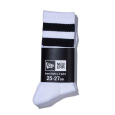 画像13: NEWERA（ニューエラ） “ソックス クルー 2ペア ライン フラッグロゴ エンブロイダリー ブラック/ブルー” (13)