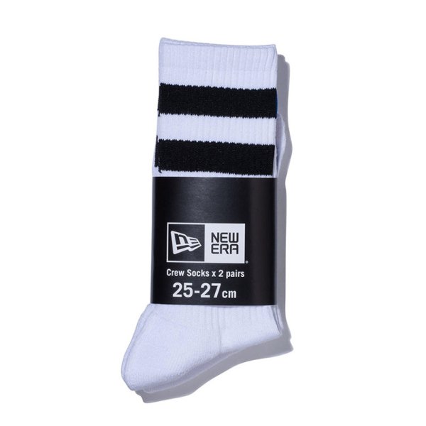 画像13: NEWERA（ニューエラ） “ソックス クルー 2ペア ライン フラッグロゴ エンブロイダリー ブラック/ブルー” (13)