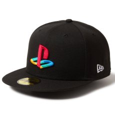 画像1: NEWERA（ニューエラ）“59FIFTY PlayStation プレイステーション ファミリーマーク マルチカラー ブラック” (1)
