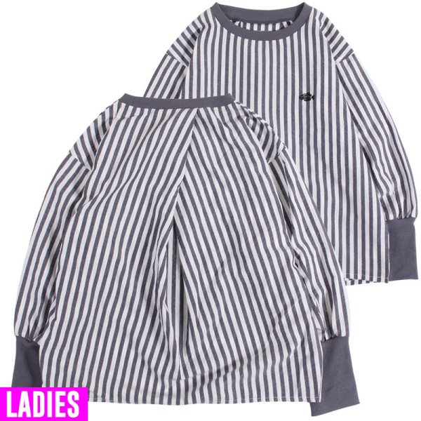 画像1: [レディース] PeeTee. (ピーティー) “STRIPE BACK TUCK BLOUSE” (1)