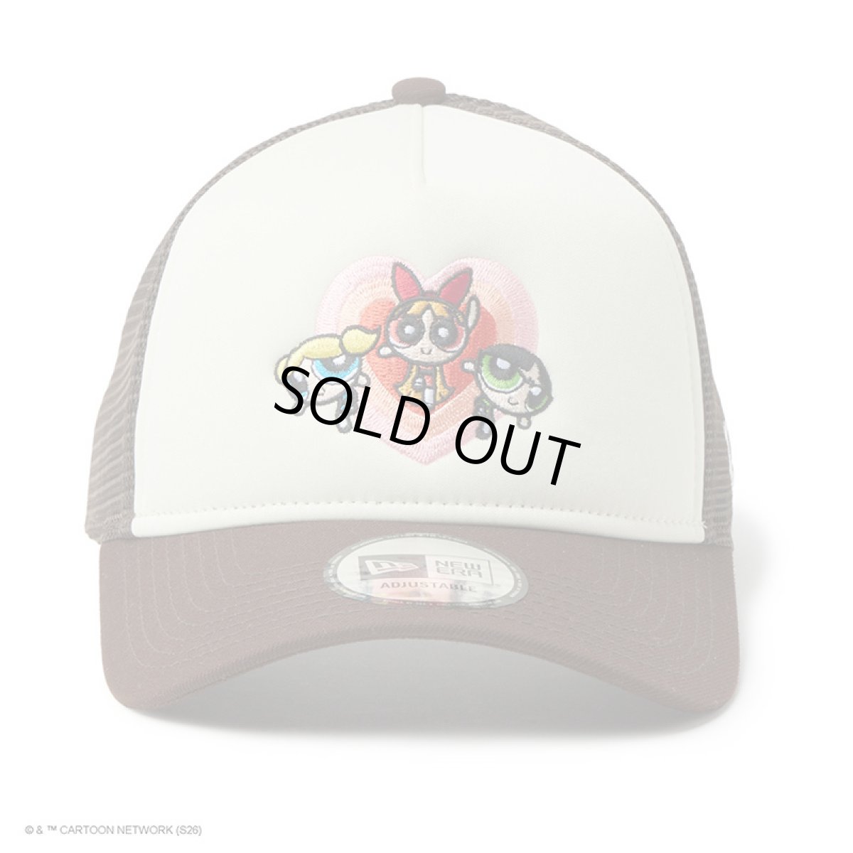 画像2: NEWERA（ニューエラ）“9FORTY A-Frame Trucker The Powerpuff Girls パワーパフ ガールズ ハート クロームホワイト/バーントウッド” (2)