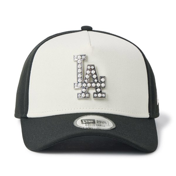 画像2: NEWERA（ニューエラ）“9FORTY A-Frame MLB パール バッジ Pearl Badge ロサンゼルス・ドジャース ブラック/クロームホワイト” (2)