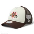 画像1: NEWERA（ニューエラ）“9FORTY A-Frame Trucker The Powerpuff Girls パワーパフ ガールズ ハート クロームホワイト/バーントウッド” (1)