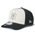 画像1: NEWERA（ニューエラ）“9FORTY A-Frame MLB パール バッジ Pearl Badge ニューヨーク・ヤンキース ブラック/クロームホワイト” (1)