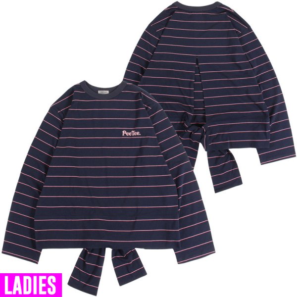 画像1: [レディース] PeeTee. (ピーティー) “BACK DESIGN BORDER L/S TEE” (1)