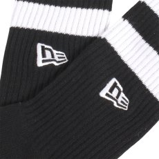 画像5: NEWERA（ニューエラ） “ソックス クルー 2ペア ライン フラッグロゴ エンブロイダリー ブラックｘホワイト/グレー” (5)
