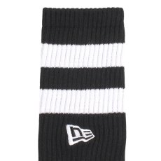 画像4: NEWERA（ニューエラ） “ソックス クルー 2ペア ライン フラッグロゴ エンブロイダリー ブラックｘホワイト/グレー” (4)