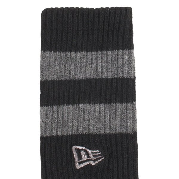 画像8: NEWERA（ニューエラ） “ソックス クルー 2ペア ライン フラッグロゴ エンブロイダリー ブラックｘホワイト/グレー” (8)