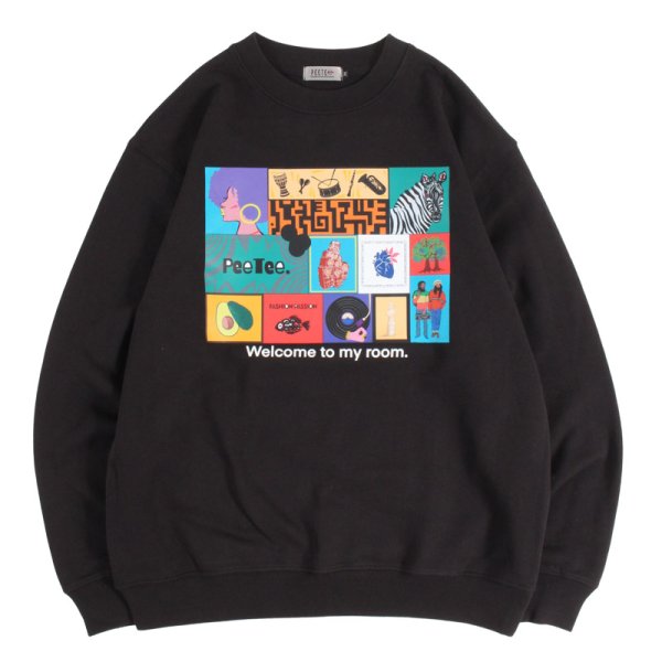画像1: 【予約】PeeTee. (ピーティー) “WELCOME TO MY ROOM CREW SWEAT” (1)