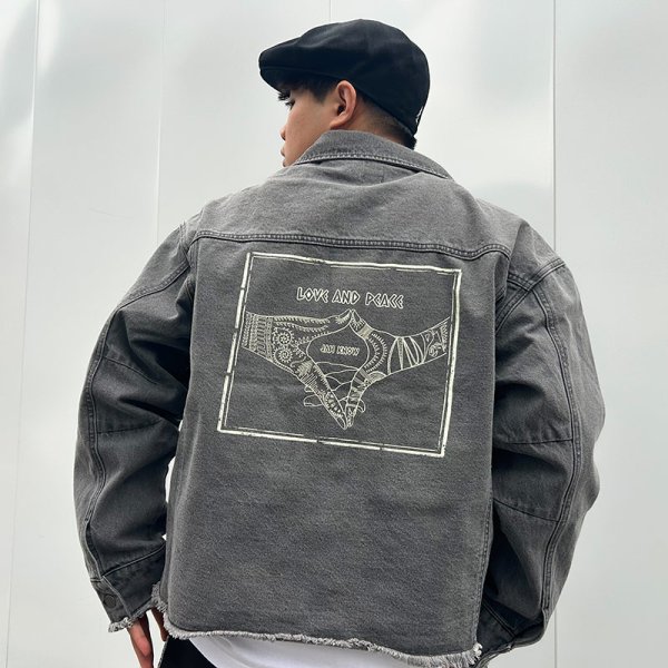画像14: PeeTee. (ピーティー) “LOVE AND PEACE CUTOFF DENIM JACKET” (14)