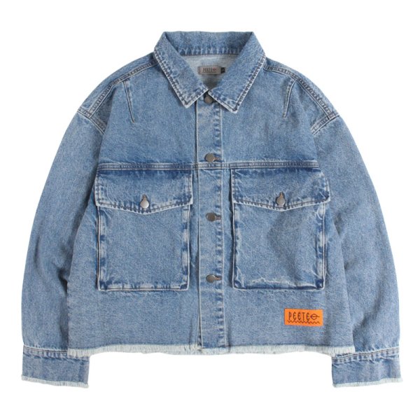画像2: PeeTee. (ピーティー) “LOVE AND PEACE CUTOFF DENIM JACKET” (2)