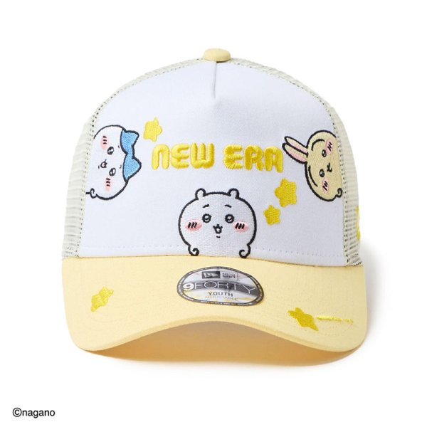 画像2: 【キッズ】NEWERA（ニューエラ）“Youth 9FORTY A-Frame トラッカー ちいかわ / ちいかわ・ハチワレ・うさぎ ホワイト/ソフトイエロー” (2)