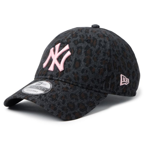 画像1: NEWERA（ニューエラ）“9TWENTY Leopard ニューヨーク・ヤンキース ブラック ピンク” (1)