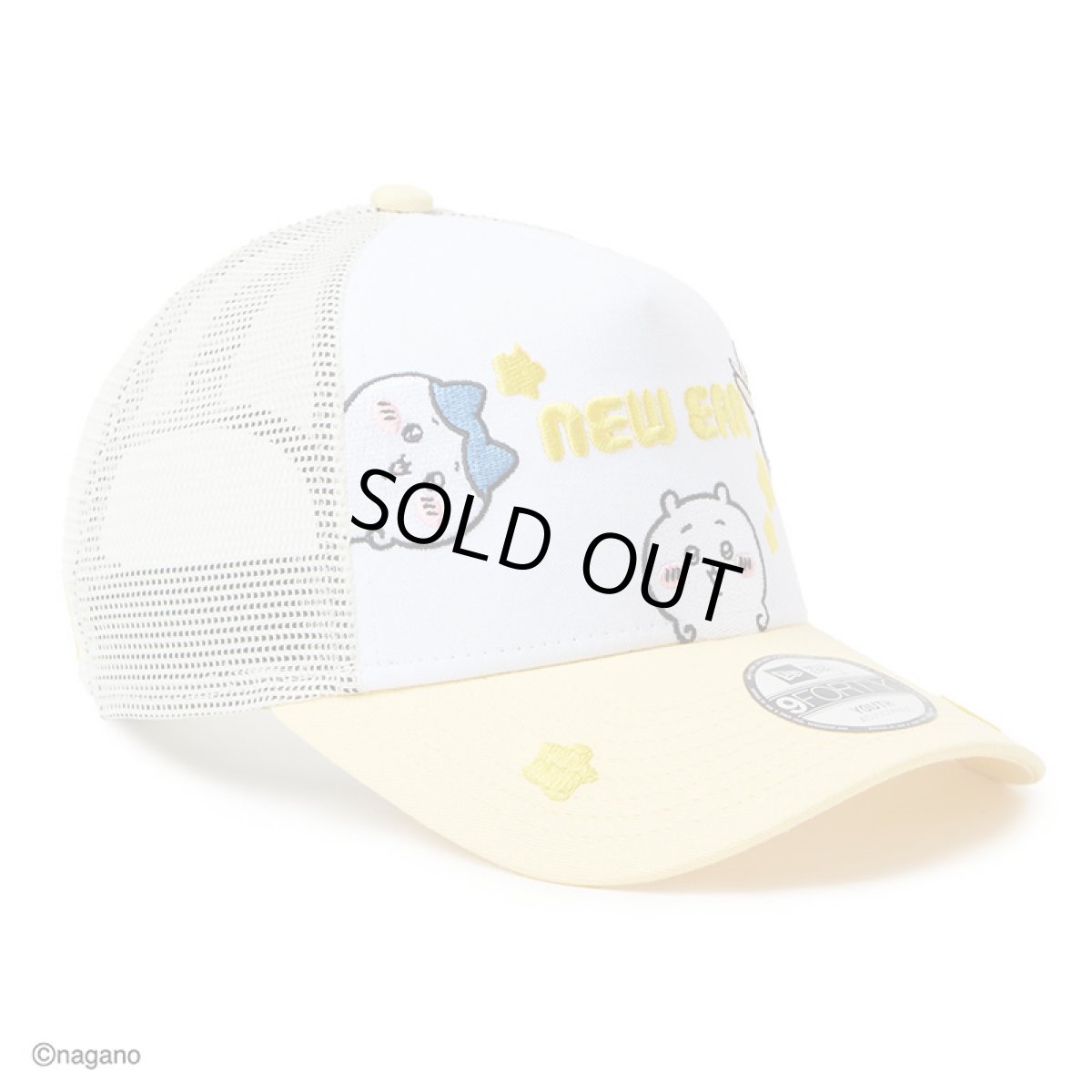 画像3: 【キッズ】NEWERA（ニューエラ）“Youth 9FORTY A-Frame トラッカー ちいかわ / ちいかわ・ハチワレ・うさぎ ホワイト/ソフトイエロー” (3)
