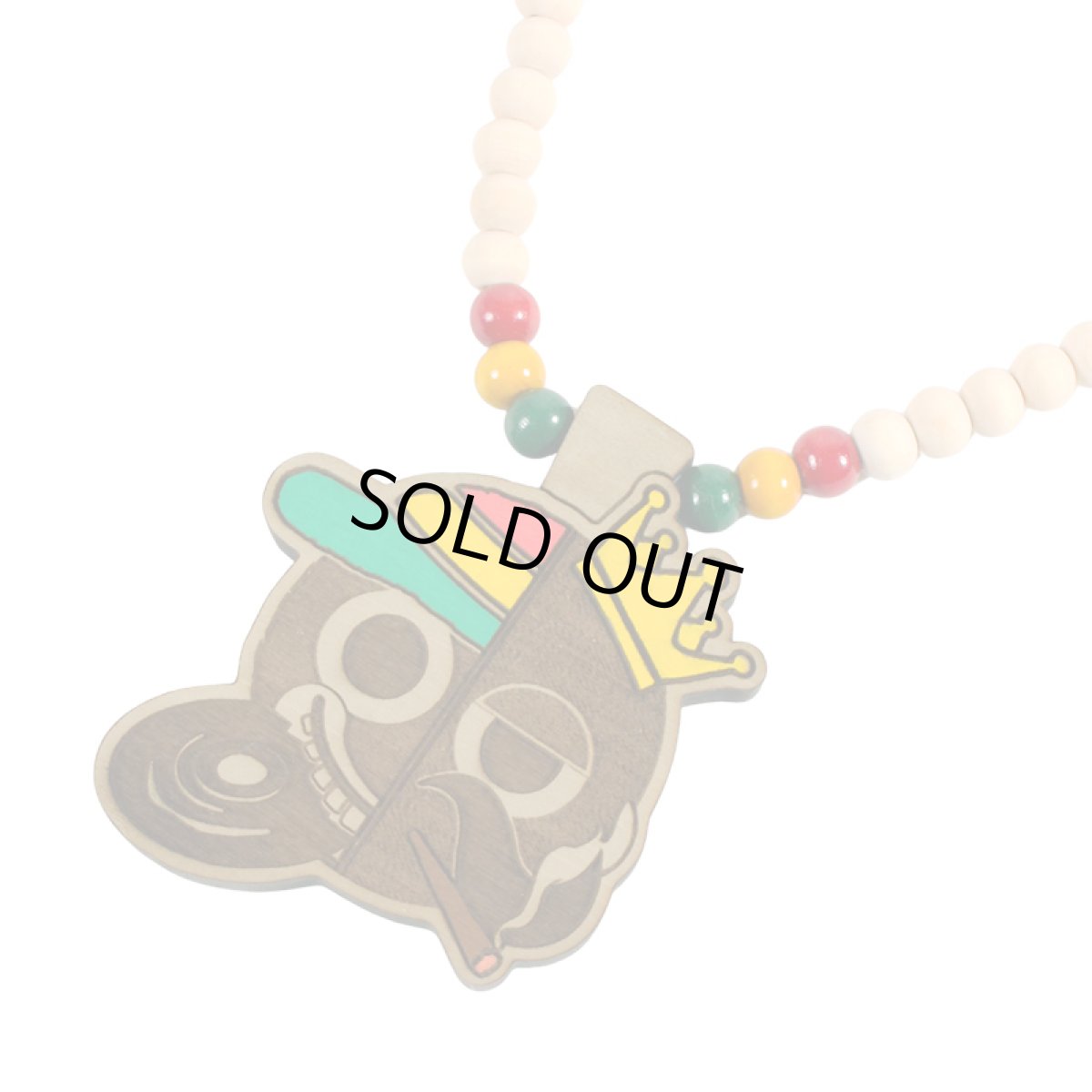 画像4: 【2026.04.03再入荷】KINGSIZE（キングサイズ）x SUNNY SIDE RECORDS “KS / SUNNY SIDE WOOD NECKLACE” (4)