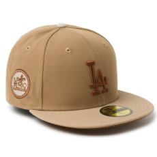画像1: NEWERA（ニューエラ）“59FIFTY ロサンゼルス・ドジャース カモカラー カーキ/キャメル/ストーン” (1)