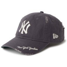 画像1: NEWERA（ニューエラ）“9TWENTY MLB Visor Logo バイザーロゴ ダメージ ニューヨーク・ヤンキース グラファイト” (1)