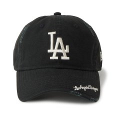 画像2: NEWERA（ニューエラ）“9TWENTY MLB Visor Logo バイザーロゴ ダメージ ロサンゼルス・ドジャース ブラック” (2)