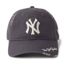 画像2: NEWERA（ニューエラ）“9TWENTY MLB Visor Logo バイザーロゴ ダメージ ニューヨーク・ヤンキース グラファイト” (2)