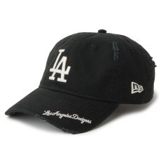 画像1: NEWERA（ニューエラ）“9TWENTY MLB Visor Logo バイザーロゴ ダメージ ロサンゼルス・ドジャース ブラック” (1)
