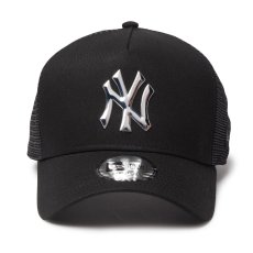 画像2: NEWERA（ニューエラ）“9FORTY A-Frame トラッカー ニューヨーク・ヤンキース TPUロゴ ブラック” (2)