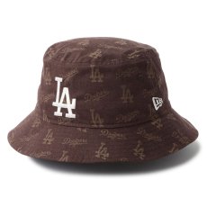 画像1: NEWERA（ニューエラ）“バケット01 MLB Jacquard ロサンゼルス・ドジャース ブラウン” (1)