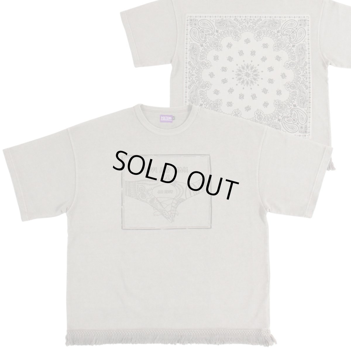 画像1: 【2026.07.02再入荷】PeeTee. (ピーティー) “LOVE AND PEACE BANDANA FRINGE TEE” (1)