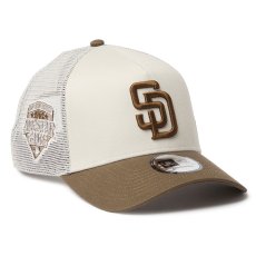 画像1: NEWERA（ニューエラ）“9FORTY A-Frame トラッカー MLB Side Patch サンディエゴ・パドレス ストーン/モス” (1)