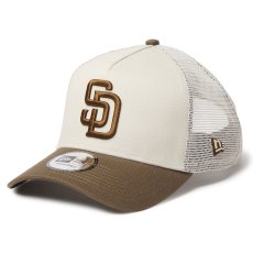 画像2: NEWERA（ニューエラ）“9FORTY A-Frame トラッカー MLB Side Patch サンディエゴ・パドレス ストーン/モス” (2)