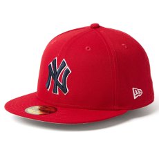 画像1: NEWERA（ニューエラ）“59FIFTY MLB Scarlet ニューヨーク・ヤンキース スカーレット” (1)
