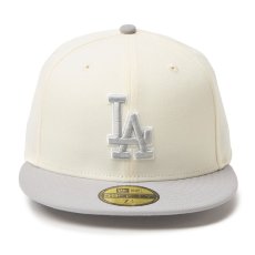 画像2: NEWERA（ニューエラ）“59FIFTY MLB 2-Tone ロサンゼルス・ドジャース クロームホワイト/グレー” (2)