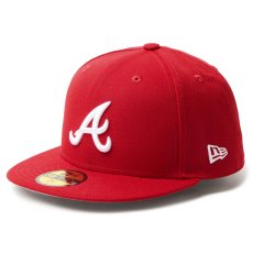 画像1: NEWERA（ニューエラ）“59FIFTY MLB Scarlet アトランタ・ブレーブス スカーレット” (1)