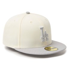画像3: NEWERA（ニューエラ）“59FIFTY MLB 2-Tone ロサンゼルス・ドジャース クロームホワイト/グレー” (3)