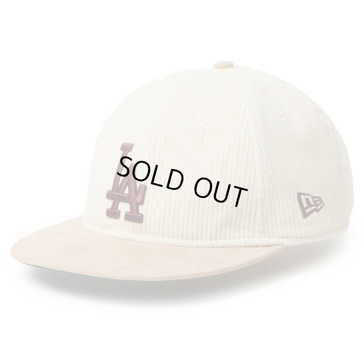 画像1: NEWERA（ニューエラ）“RC 9FIFTY レザーストラップ Corduroy コーデュロイ ロサンゼルス・ドジャース アイボリー ベージュ” (1)